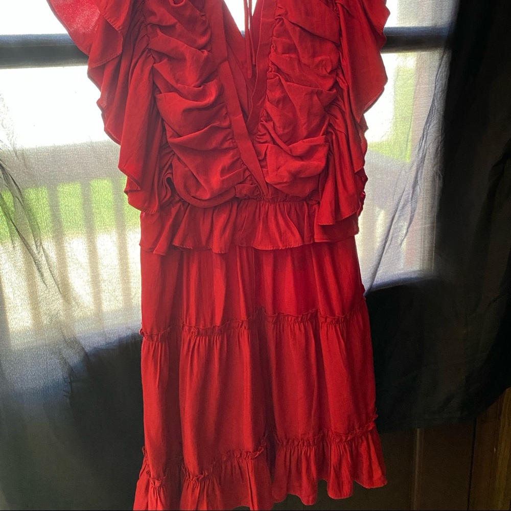 GLAM Red Ruffle Dress - Picture 2 of 2